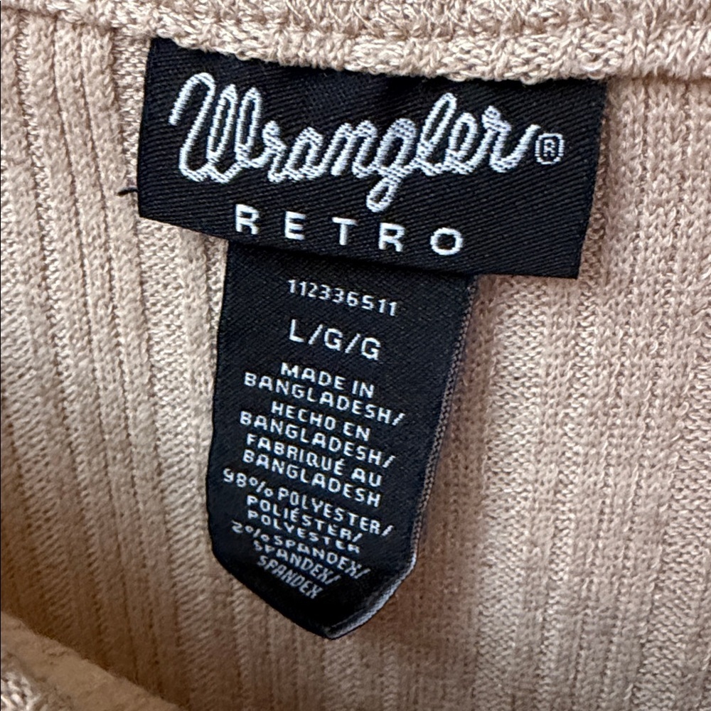 WRANGLER WOMEN’S TOP WESTERN VINTAGE SQUARE NECK TOP - Picture 2 of 4